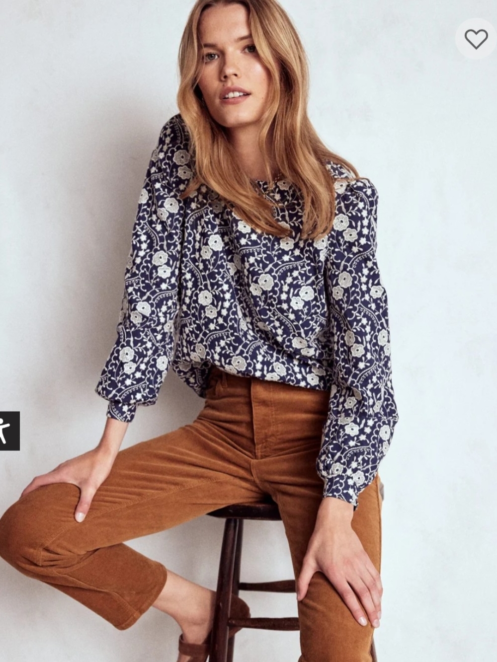 Boden High Rise Cord Slim Jeans in Ginger